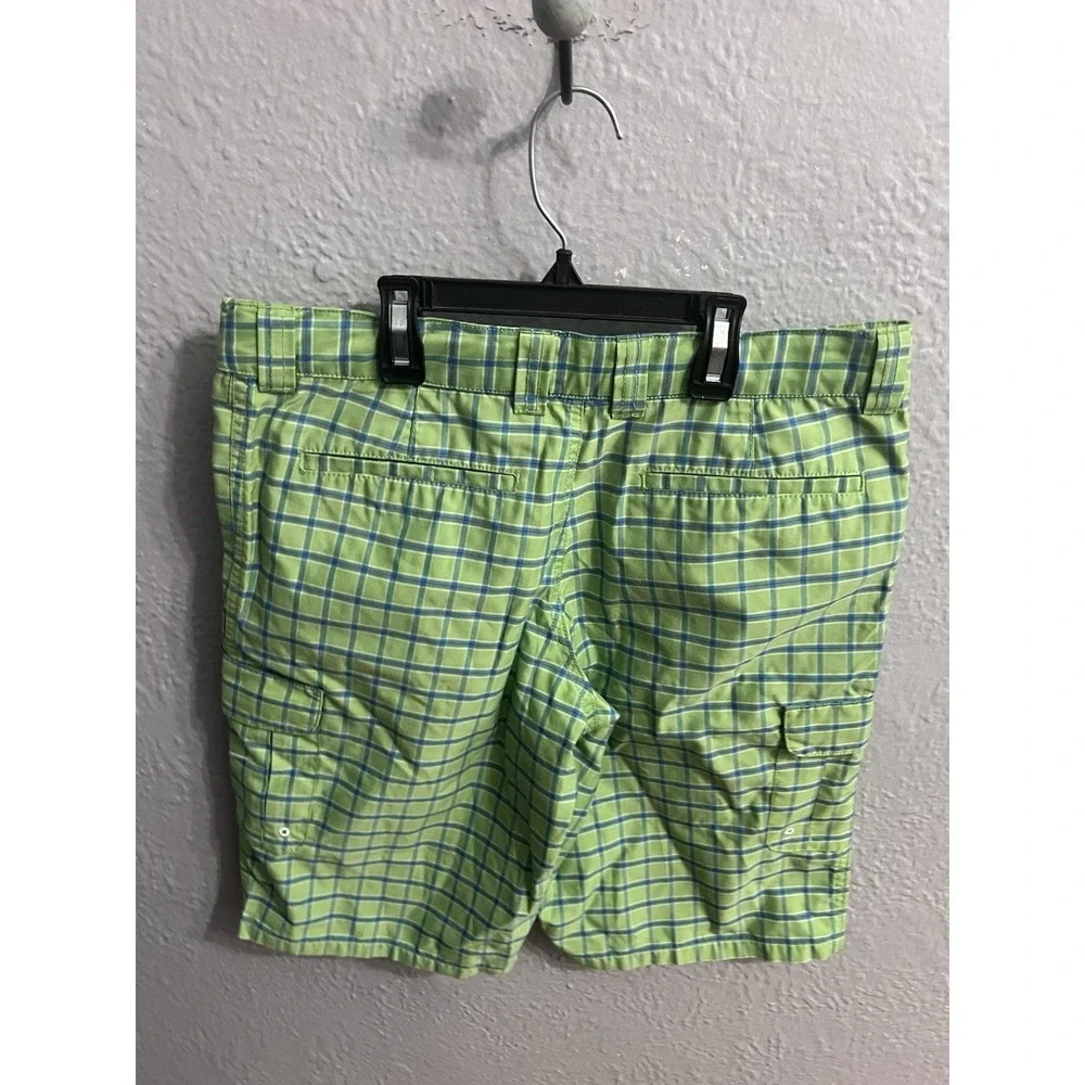 Nike  Golf Shorts Green Plaid  Adjustable Waist Boys Youth Size‎ Large